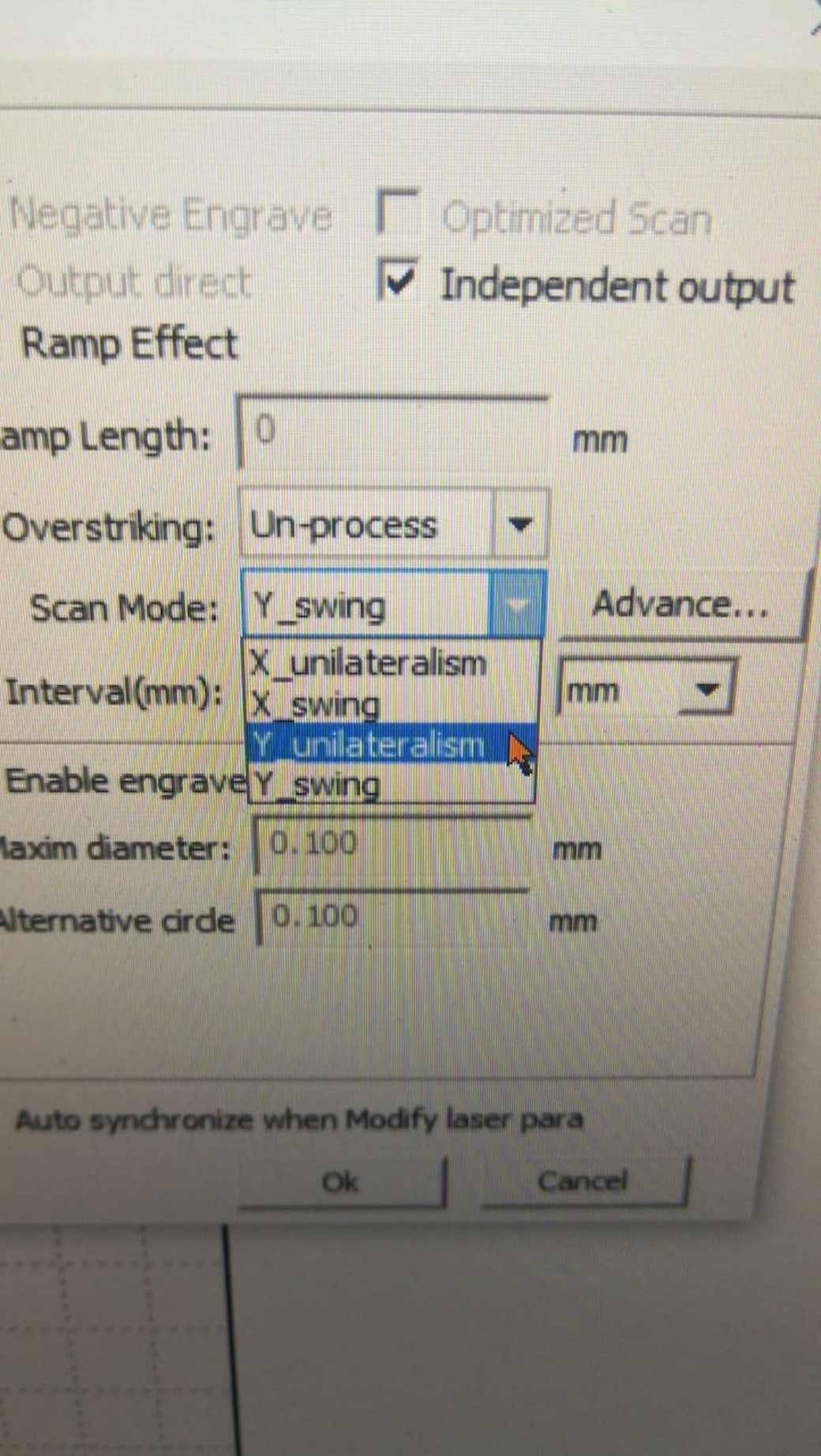 Однонаправленная гравировка на лазерном станке