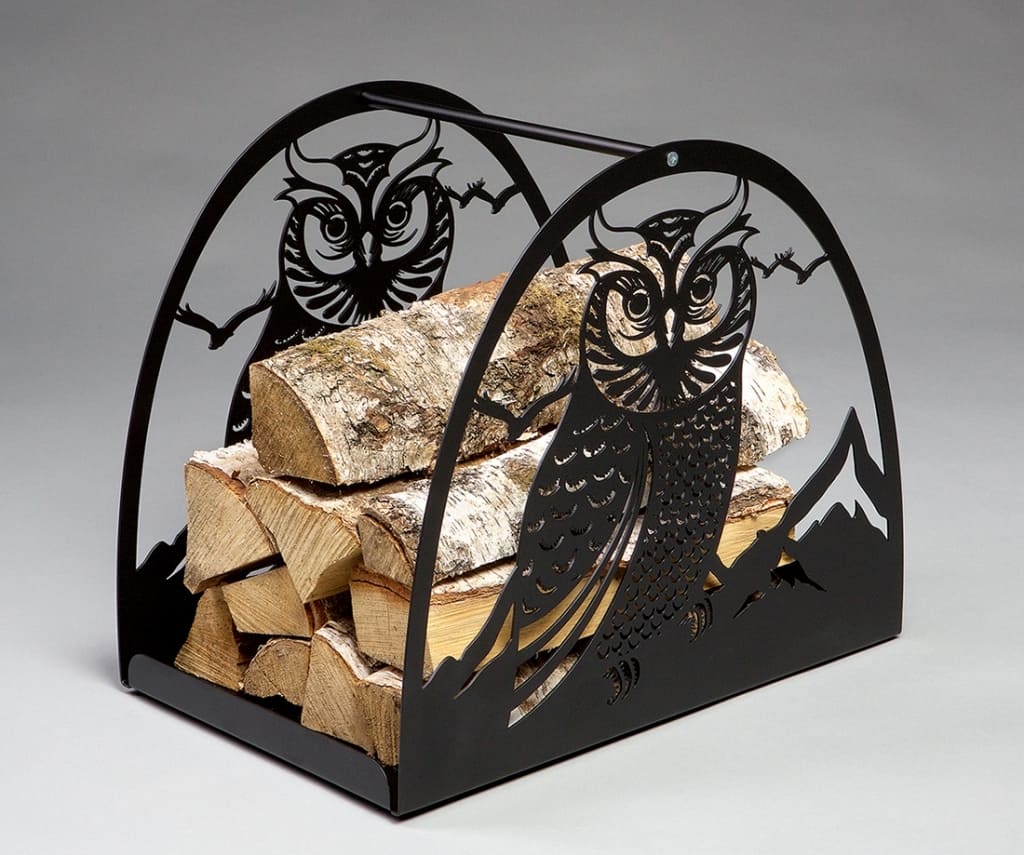 Дровник переносной металлический резной