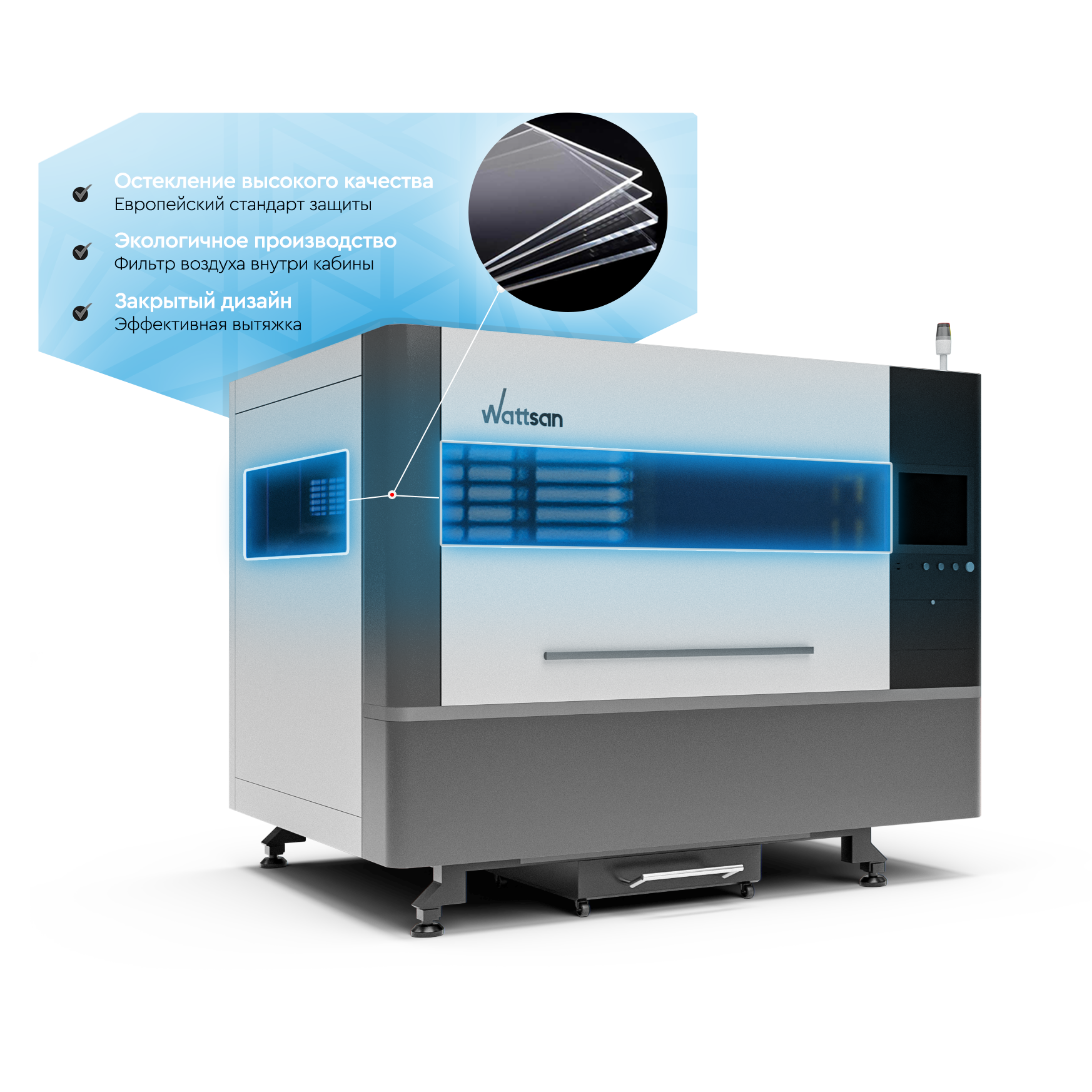 Лазерный станок по металлу WATTSAN MINI 1309