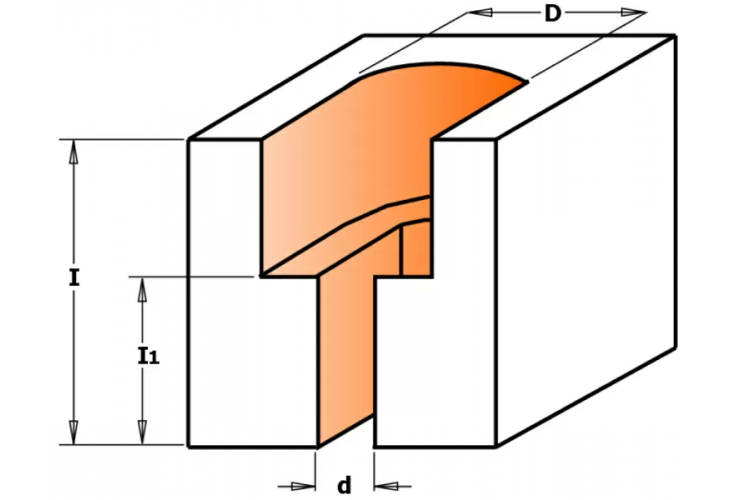 Превью 2 к Фреза концевая CMT для пазов под винт D=12,7 I=24,2 S=8,0