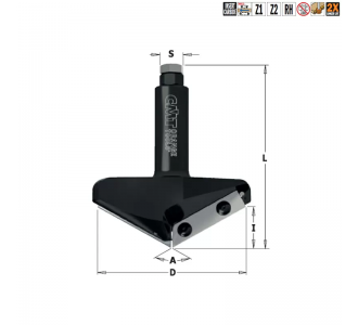 Фреза концевая V-образная V 150&deg; Z2  S=20  D=96.5X12.4X95 RH