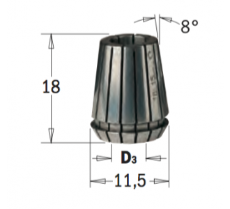 ER11&nbsp; D=2 цанга высокоточная