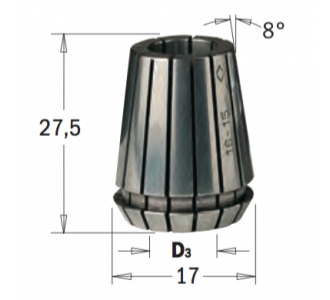 ER16&nbsp; D=8 цанга высокоточная