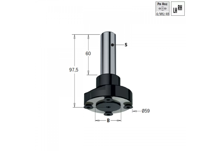 Превью 1 к Оправка для крепления пил в фрезерный патрон S=20 D=30 L=97,5 RH-LH