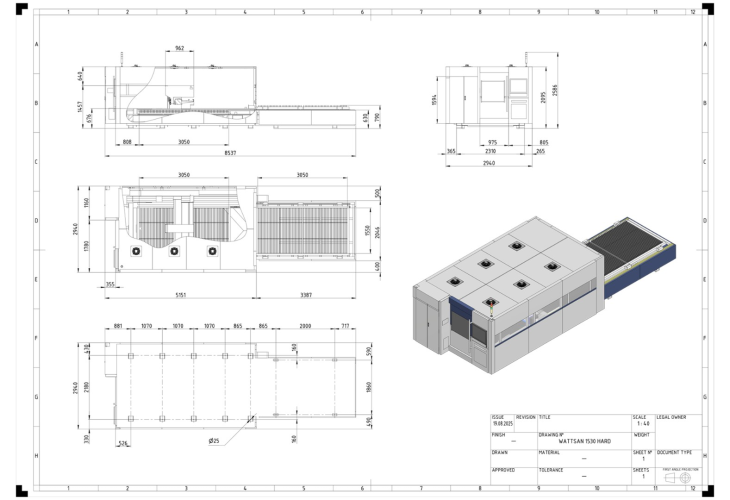 Превью 24 к Лазерный станок для резки металла Wattsan Hard 1530