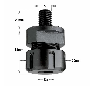 Патрон ER20 (без цанги) S=M16x2 для цанг ER20 3-12,7мм