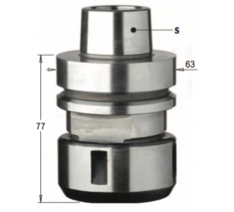 Патрон высокоточный для цанги DIN6388 S=HSK-F63 RH