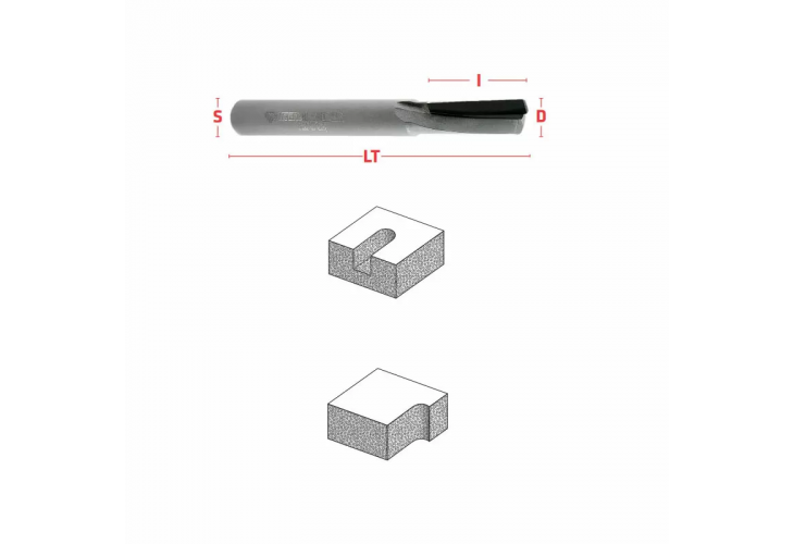 Превью 4 к Фреза пазовая DP Z1 NEG. DP S=8 D=8x15x65 RH