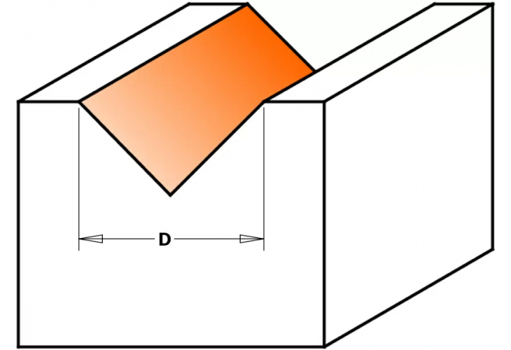 Превью 2 к Фреза концевая CMT V-образная D=19,0 I=16,0 S=1/4L=63,5