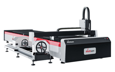 Лазерный станок по металлу WATTSAN 1530 ROTATORY TABLECHANGE  &mdash; презентация станка на выставке &laquo;Металлообработка-2019&raquo;